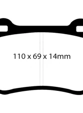 EBC Racing Front RP-X Track & Race Brake Pads Chrysler | Dodge | Ferrari | Lutos | Jeep 1991-2021                                     - DP81140RPX - Image 2