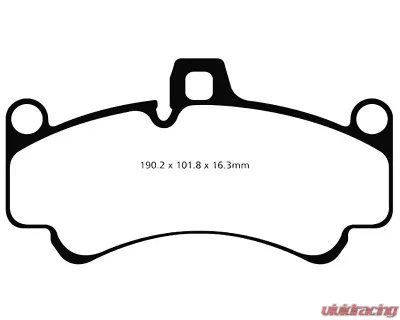 EBC Brakes EBC Racing RP-X Track & Race Brake Pads for Porsche GT2 | GT3 2003-2013 - DP81516RPX