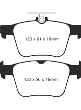 EBC Brakes EBC Racing RP-X Track & Race Brake Pads for Audi VW 2.0 Turbo 2012-2017                                     - DP82173RPX - Image 2