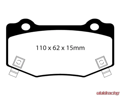 EBC Racing Rear RP-X Track & Race Brake Pads Chevrolet Corvette Stingray C7 6.2L 2013-2015 - DP83023RPX