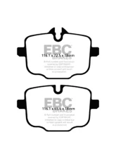 EBC Brakes Ultimax OE Replacement Rear Brake Pad Set BMW 530 2.0L Turbo G30 2017+                                     - UD1469 - Image 4