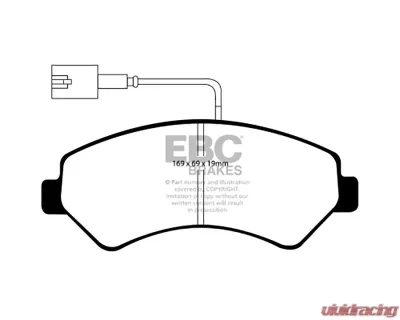 EBC Brakes Ultimax OE Replacement Front Brake Pad Set for Ram ProMaster 3.6L 2014-2016 - UD15401