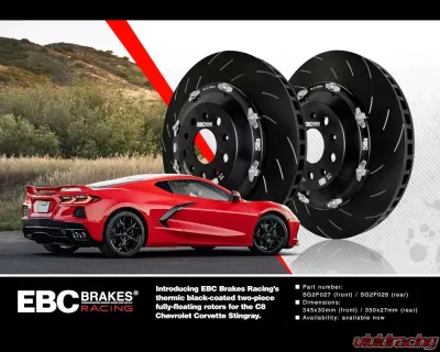 EBC Brakes Racing Two-Piece Fully Floating Rotors Front 345x30mm for C8 Corvette 2020-2024 - SG2F027
