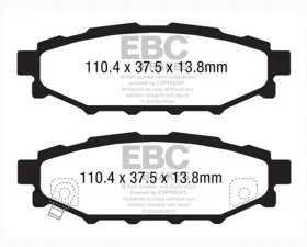 EBC Brakes 110.4x37.5x13.8mm Racing RP-1 Track & Race Brake Pads