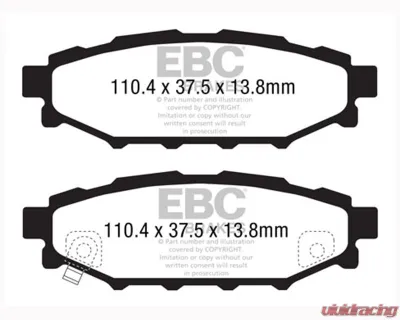 EBC Brakes 110.4x37.5x13.8mm Racing RP-1 Track & Race Brake Pads - DP81584RP1