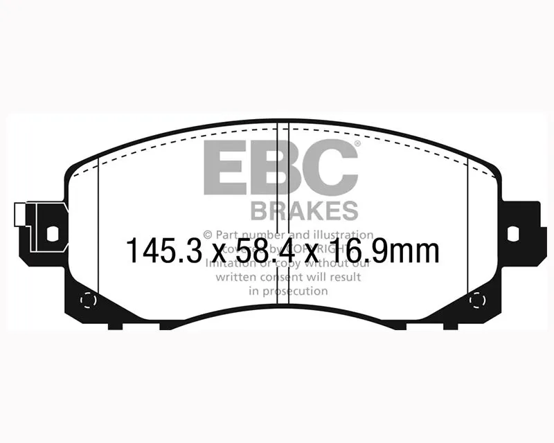 EBC Brakes 145.3x58.4x16.9mm Racing RP-1 Track & Race Brake Pads - DP82330RP1