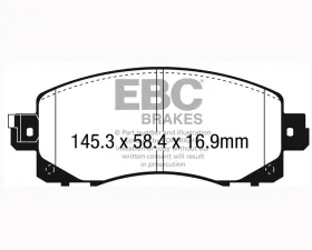 EBC Brakes 145.3x58.4x16.9mm Racing RP-1 Track & Race Brake Pads