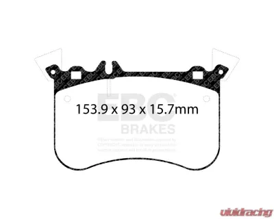 EBC Brakes Bluestuff Brake Pad 5000 Series TrackDay Set Mercedes-Benz GLA45 | CLA 45 2014-2019 - DP52311NDX