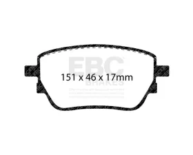 EBC Brakes Brake Pad Disc Rotor Kit DP32389C + RK2210 for Mercedes-Benz A220/CLA250 2019-2023