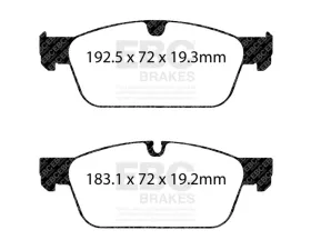 EBC Brakes Brake Pad Disc Rotor Kit DP62156 + RK2124XD for Mercedes-Benz X166/W166 2012-2016