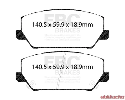 EBC Brakes Brake Pad Disc Rotor Kit UD2211 + RK7875 for Hyundai Elantra | Kona N 2021-2023 - S1KF2149