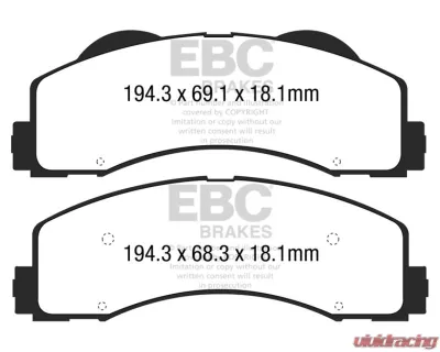 EBC Brakes Brake Pad Disc Rotor Full Kit for 2017 Ford F150 Raptor 3.5L S20K2449 - S20K2449