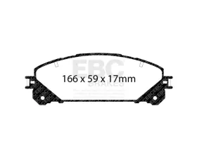 EBC Brakes Disc Rotor and Brake Pad Kit DP21837 + USR7867 for Lexus NX250, NX350, NX350h 2022-2023