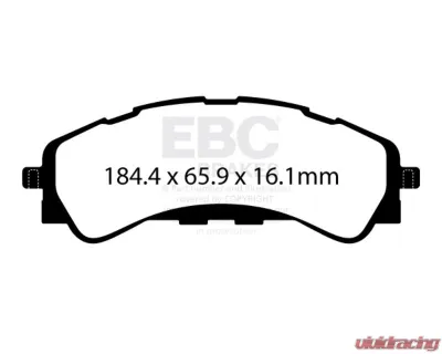 EBC Brakes Brake Pad Disc Rotor Kit DP63107 + USR7848 for Ford Bronco Ranger 2019-2025 - S2KF2018