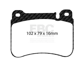 EBC Brakes Brake Pad Disc Rotor Kit DP41590R + GD7250 for Mercedes-Benz W203 R171 C209 2005-2011