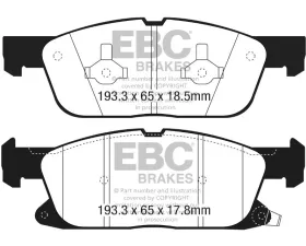 EBC Brakes Brake Pad Disc Rotor Kit DP42150R + GD1386 for 2024 Lincoln Corsair 2.5