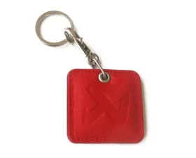 Akrapovic Red Square Leather Keychain