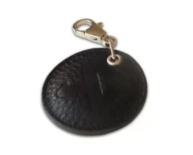Akrapovic Black Round Leather Keychain
