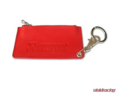 Akrapovic Red Leather Zip Keychain - 800966