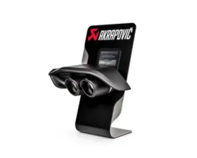 Akrapovic Counter Display with Sample Tail Pipe Set and High Gloss Carbon Diffuser