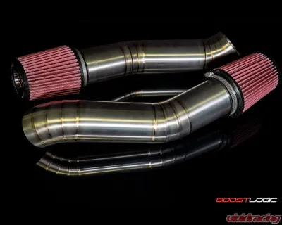 Boost Logic 4" Titanium Intake Kit No MAF Raw Finish Nissan GTR R35 2009+ - BL 02011104-4-Boost Logic 4 Titanium Intake Kit (RAW)