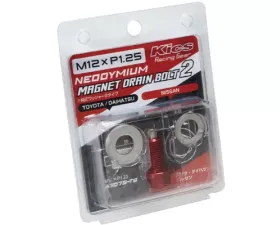 Project KICS M12 x 1.25 Magnetic Drain Bolt 2 Red Toyota | Daihatsu | Nissan