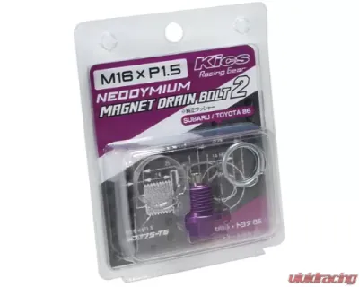 Project KICS M16 x 1.50 Magnetic Drain Bolt 2 Purple Subaru | Toyota 86 - MAG-24
