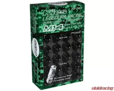 Project KICS 16 pcs + 4 locks 14 x 1.50 Leggdura Racing Shell Type Lug Nut RL54 Knurled Type - RL54-14K
