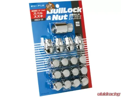 Project KICS 12 + 4 pcs 12 x 1.25 Bull Lock & Nut Set Closed End 19 Hex - 0603-19