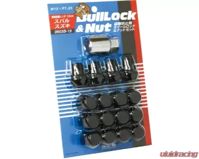 Project KICS 12 + 4 pcs 12 x 1.25 Bull Lock & Nut Set Closed End 19 Hex - 0603B-19