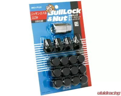 Project KICS 12 + 4 pcs 12 x 1.25 Bull Lock & Nut Set Closed End 21 Hex - 0603B