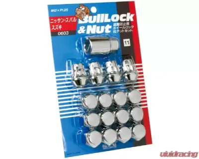 Project KICS 12 + 4 pcs 12 x 1.25 Bull Lock & Nut Set Closed End 21 Hex - 603