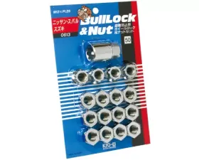 Project KICS 12 + 4 pcs 12 x 1.25 Bull Lock & Nut Set Open End 21 Hex Chrome