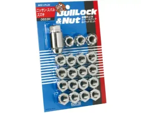 Project KICS 16 + 4 pcs 12 x 1.25 Bull Lock & Nut Set Open End 21 Hex Chrome
