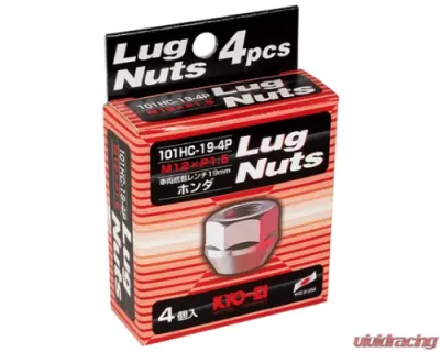Project KICS 4 pcs 12 x 1.50 Lug Nut Open End Set 19 Hex Chrome - 101HC-19-4P