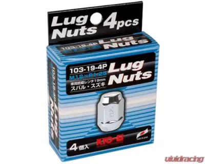 Project KICS 4 pc 12 x 1.25 Lug Nut Closed End Set Hex - 103-19-4P