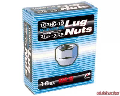 Project KICS 16 pcs 12 x 1.25 Lug Nut Open End Set 19 Hex Chrome - 103HC-19-16P