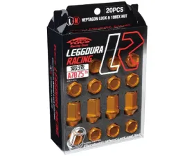 Project KICS 16 + 4 pcs 12 x 1.25 Leggdura Racing Lock & Nut Set Yellow Gold