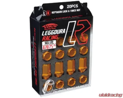 Project KICS 16 + 4 pcs 12 x 1.25 Leggdura Racing Lock & Nut Set Yellow Gold - KIC3O