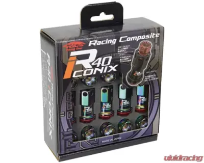 Project KICS 20 pcs 12 x 1.25 Racing Composite R40 Iconix Nut Set No Cap - RI-03NR