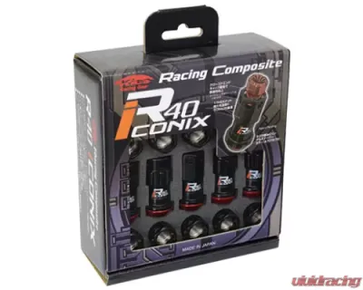 Project KICS 16 + 4 pcs 12 x 1.50 Racing Composite R40 Iconix Lock & Nut Set No Cap - RI-11KU