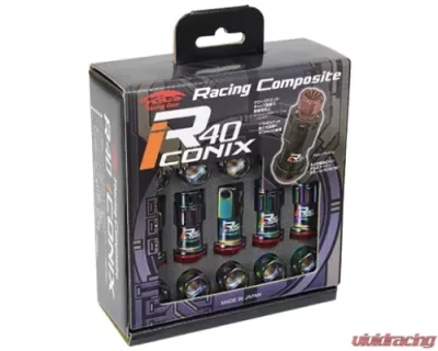 Project KICS 16 + 4 pcs 12 x 1.25 Racing Composite R40 Iconix Lock & Nut Set No Cap - RI-13NR
