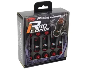 Project KICS 20 pcs 12 x 1.25 Racing Composite R40 Iconix Nut Set Aluminum Caps