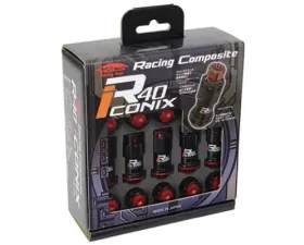 Project KICS 16 + 4 pcs 12 x 1.25 Racing Composite R40 Iconix Lock & Nut Set Aluminum Caps