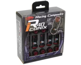 Project KICS 20 pcs 12 x 1.25 Racing Composite R40 Iconix Nut Set Plastic Caps