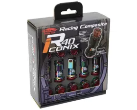 Project KICS 16 + 4 pcs 12 x 1.25 Racing Composite R40 Iconix Lock & Nut Set Plastic Caps
