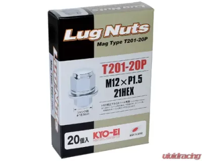 Project KICS 20 pcs 12 x 1.50 Lug Nut Mag Type Set 21 Hex - T201-20P