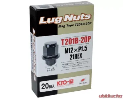 Project KICS 20 pcs 12 x 1.50 Lug Nut Mag Type Set 21 Hex - T201B-20P
