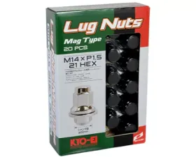 Project KICS 20 pcs 14 x 1.50 21 Hex Lug Nut Mag Type Set