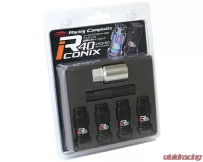 Project KICS 4 pcs 12 x 1.50 R40 Iconix Lock Nut Set Aluminum Cap - YIA4-1KU